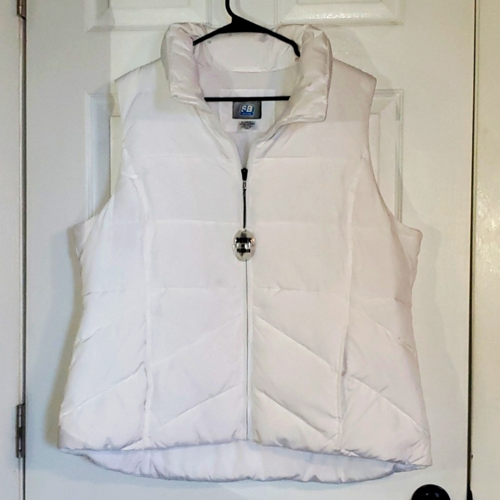 SJB Active Womens XL Down Feather White Vest